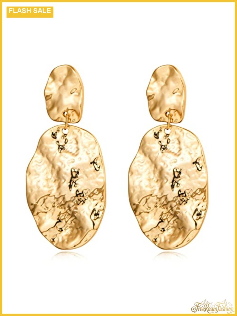 Hammered Copper Drop Dangle Earrings
